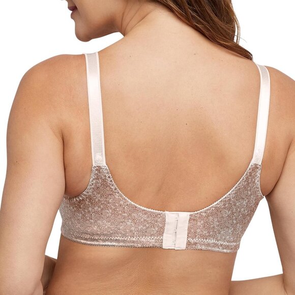 NWT Bali Woman's Double Support Wire-Free Bra 3820 Pink Chic Lace Print 38C - Picture 3 of 12